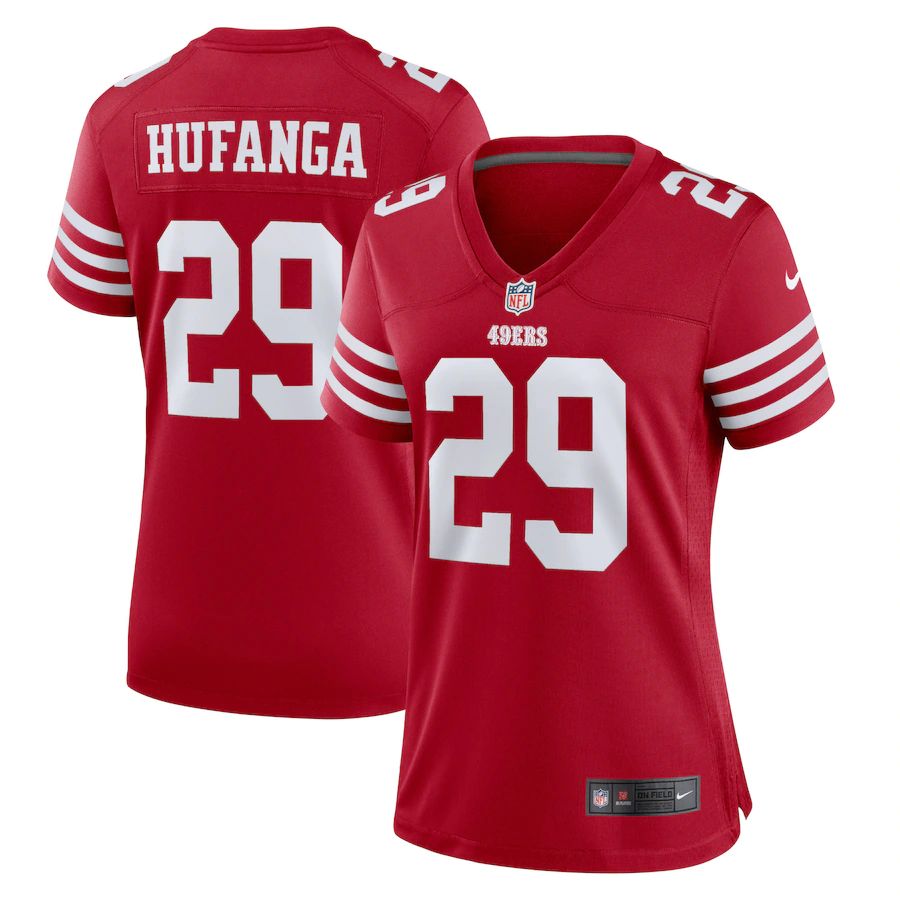 San Francisco 49ers #29 Talanoa Hufanga Scarlet Women's 2022-23 Game Jersey