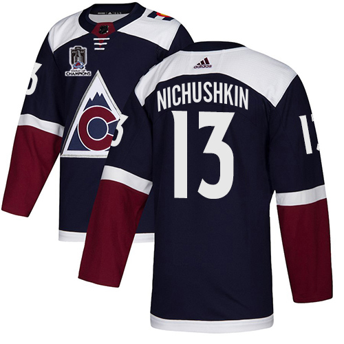 Adidas Colorado Avalanche #13 Valeri Nichushkin Navy 2022 Stanley Cup Champions Alternate Authentic Stitched Jersey Men's