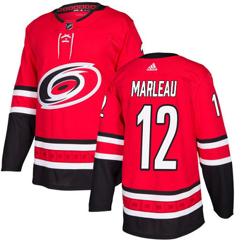 Adidas Carolina Hurricanes #12 Patrick Marleau Red Home Authentic Stitched Jersey Men's