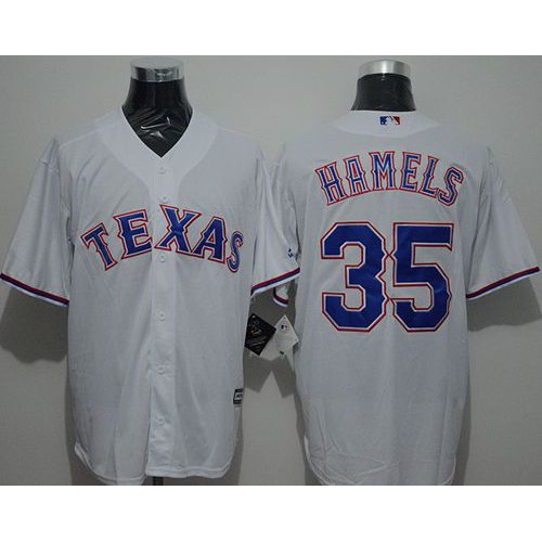Texas Rangers #35 Cole Hamels White New Cool Base Stitched Jersey Men's