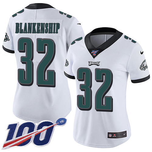 Eagles #32 Reed Blankenship White Women's Stitched 100th Season Vapor Untouchable Limited Jersey