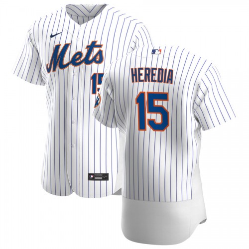 New York New York Mets #15 Guillermo Heredia Men's White Home 2020 Authentic Player Jersey Men's