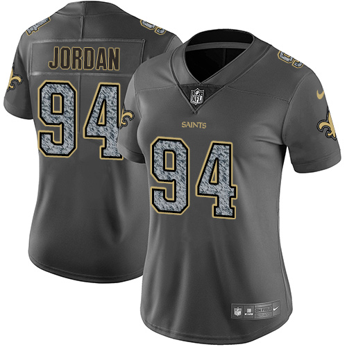 New Orleans Saints #94 Cameron Jordan Gray Static Women's Stitched Vapor Untouchable Limited Jersey Womens