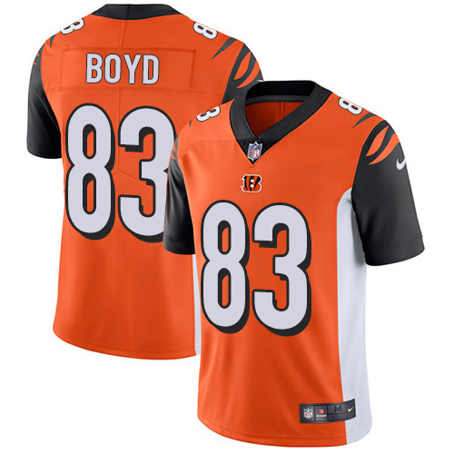Bengals #83 Tyler Boyd Orange Alternate Men's Stitched Vapor Untouchable Limited Jersey