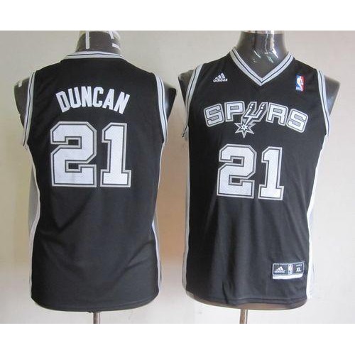 San Antonio Spurs #21 Tim Duncan Black Youth Stitched Jersey Youth