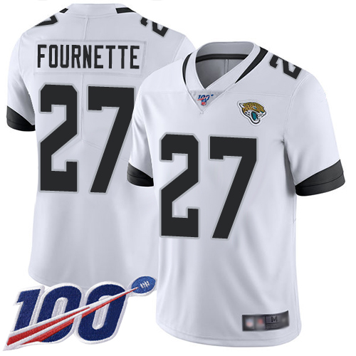 Jaguars #27 Leonard Fournette White Youth Stitched 100th Season Vapor Limited Jersey