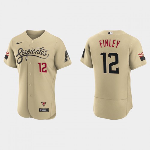 Arizona Arizona Diamondbacks #12 Steve Finley Men's 2021 City Connect Authentic Jersey Gold Men's