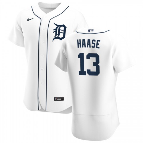 Detroit Detroit Tigers #13 Eric Haase Men's White Home 2020 Authentic Player Jersey Men's