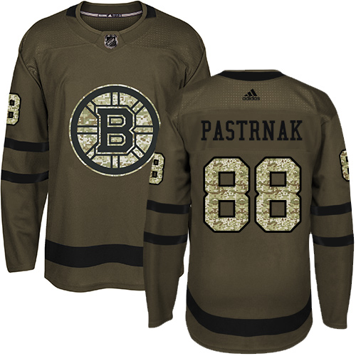 Adidas Boston Bruins #88 David Pastrnak Green Salute to Service Youth Stitched Jersey Youth