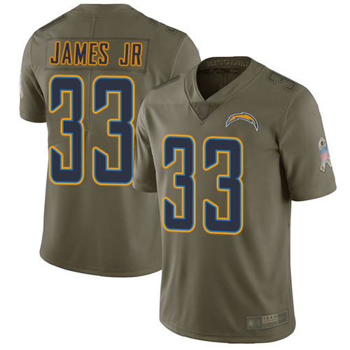 Chargers #33 Derwin James Jr Olive Men's Stitched Limited 2017 Salute To Service Jersey