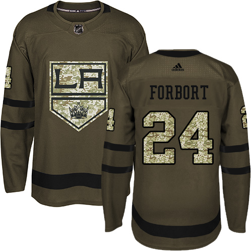 Adidas Los Angeles Kings #24 Derek Forbort Green Salute to Service Stitched Jersey Men's