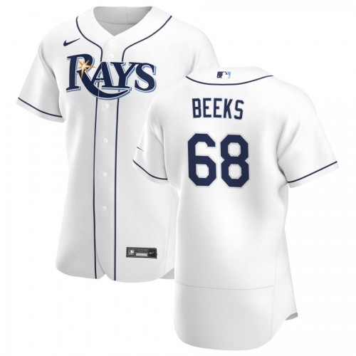 Tampa Bay Tampa Bay Rays #68 Jalen Beeks Men's White Home 2020 Authentic Player Jersey Men's