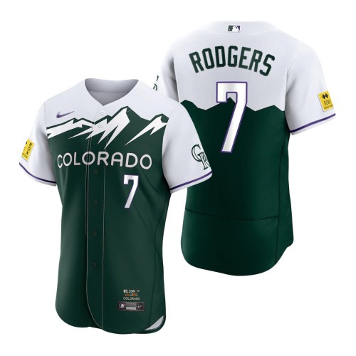 Colorado Colorado Rockies #7 Brendan Rodgers Green Men's Authentic 2022 City Connect Jersey Men's