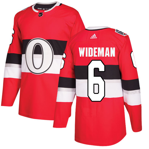 Adidas Ottawa Senators #6 Chris Wideman Red Authentic 2017 100 Classic Stitched Jersey Men's