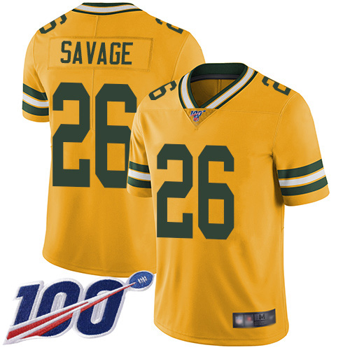 Packers #26 Darnell Savage Yellow Men's Stitched Limited Rush 100th Season Jersey