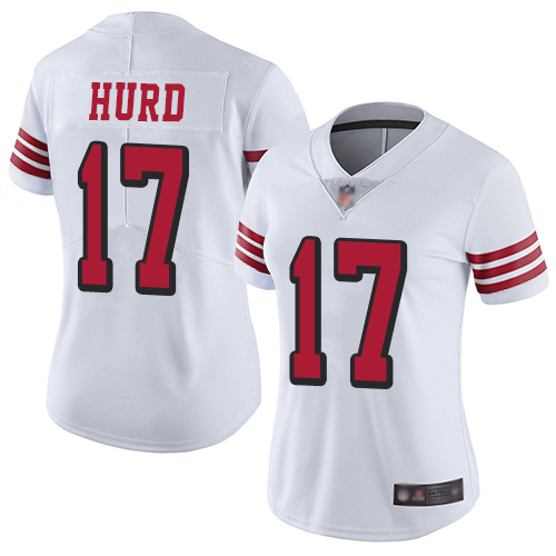 San Francisco 49ers #17 Jalen Hurd White Rush Women's Stitched Vapor Untouchable Limited Jersey Womens