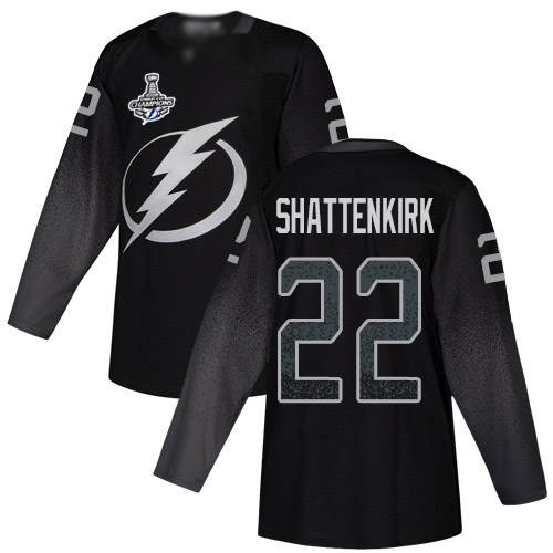Adidas Tampa Bay Lightning #22 Kevin Shattenkirk Black Alternate Authentic Youth 2020 Stanley Cup Champions Stitched Jersey Youth