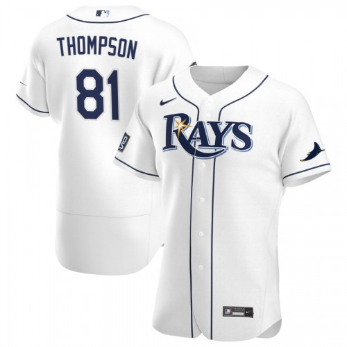 Tampa Bay Tampa Bay Rays #81 Ryan Thompson Men's White Home 2020 World Series Bound Authentic Player Jersey Men's