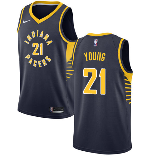 Indiana Pacers #21 Thaddeus Young Navy Blue Womens Swingman Icon Edition Jersey Womens