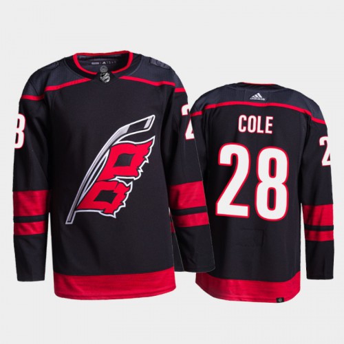 Adidas Carolina Hurricanes #28 Ian Cole Men's 2021-22 Alternate Authentic Jersey - Black Men's
