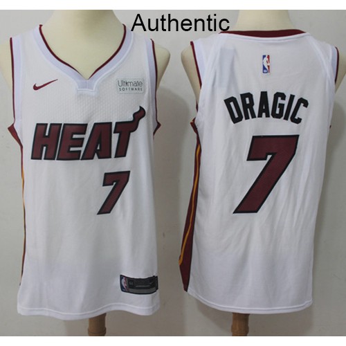 Miami Heat #7 Goran Dragic White Authentic Association Edition Jersey Mens