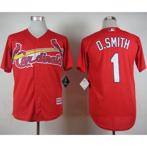 St.Louis Cardinals #1 Ozzie Smith Red Cool Base Stitched Jersey Men's