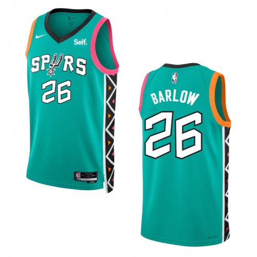 San Antonio San Antonio Spurs #26 Dominick Barlow Unisex Green 2022-23 Swingman Jersey - City Edition Mens