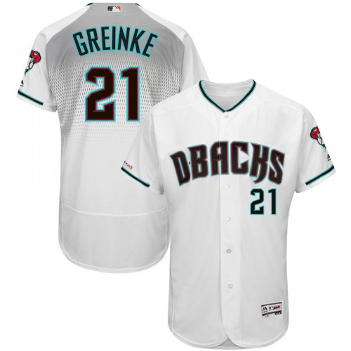 Arizona Arizona Diamondbacks #21 Zack Greinke Majestic Fashion Authentic Collection Flex Base Player Jersey White Men's