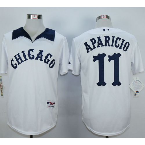 Chicago White Sox #11 Luis Aparicio White 1976 Turn Back The Clock Stitched Jersey Men's