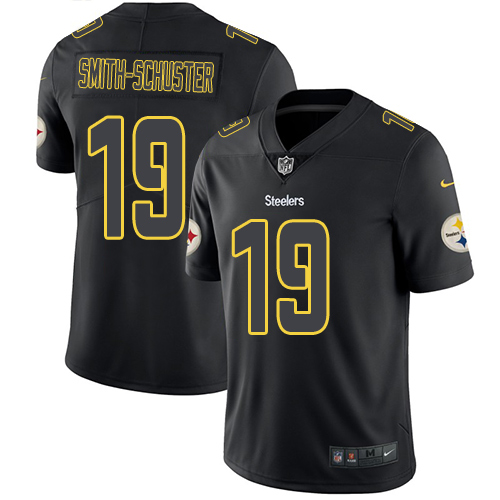 Pittsburgh Steelers #19 JuJu Smith-Schuster Black Men's Stitched Limited Rush Impact Jersey Men's