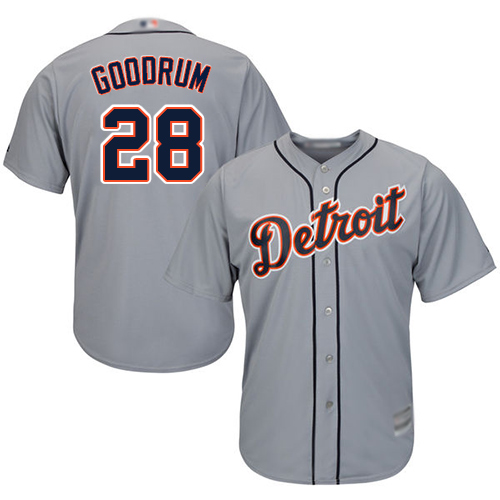 Detroit Tigers #28 Niko Goodrum Grey New Cool Base Stitched Jersey Men's