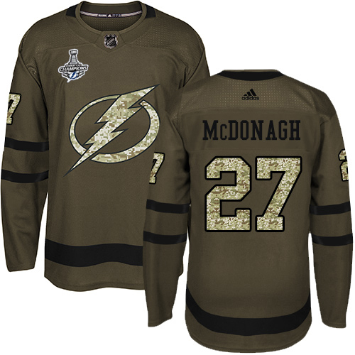 Adidas Tampa Bay Lightning #27 Ryan McDonagh Green Salute to Service 2020 Stanley Cup Champions Stitched Jersey Men's