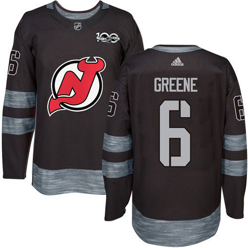 Adidas New Jersey Devils #6 Andy Greene Black 1917-2017 100th Anniversary Stitched Jersey Men's
