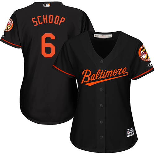 Baltimore Orioles #6 Jonathan Schoop Black Alternate Women's Stitched Jersey Womens