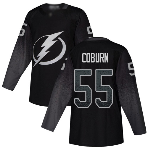 Adidas Tampa Bay Lightning #55 Braydon Coburn Black Alternate Authentic Stitched Jersey Men's