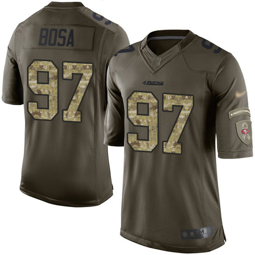 49ers #97 Nick Bosa Green Men's Stitched Limited 2015 Salute To Service Jersey