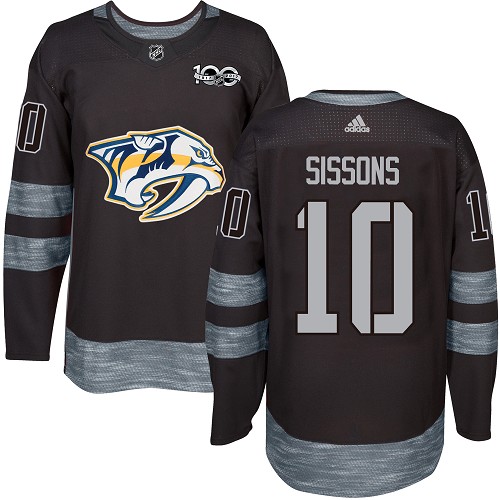 Adidas Nashville Predators #10 Colton Sissons Black 1917-2017 100th Anniversary Stitched Jersey Men's