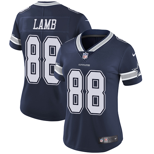 Cowboys #88 CeeDee Lamb Navy Blue Team Color Women's Stitched Vapor Untouchable Limited Jersey