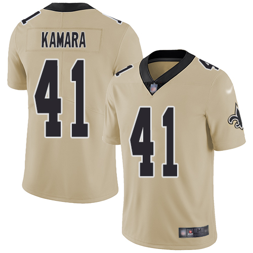 Saints #41 Alvin Kamara Gold Youth Stitched Limited Inverted Legend Jersey