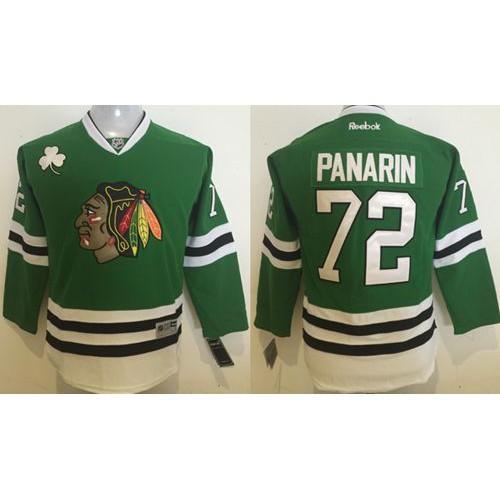 Chicago Blackhawks #72 Artemi Panarin Green Stitched Youth Jersey Youth