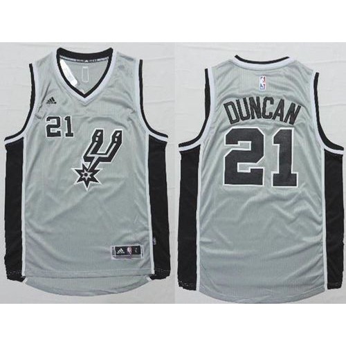 San Antonio Spurs #21 Tim Duncan Grey Alternate Stitched Jersey Mens