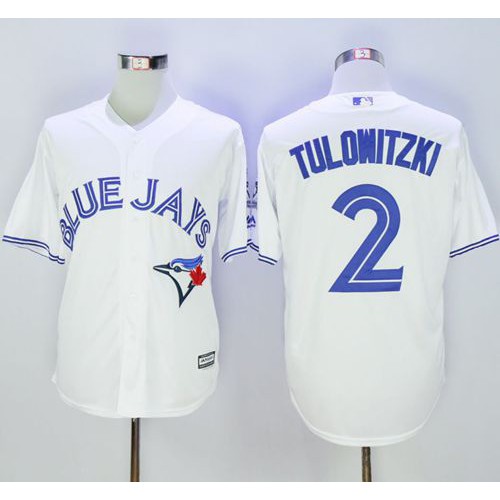Toronto Blue Jays #2 Troy Tulowitzki White New Cool Base 40th Anniversary Stitched Jersey Men's