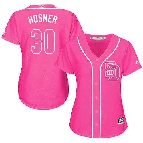 San Diego Padres #30 Eric Hosmer Pink Fashion Women's Stitched Jersey Womens