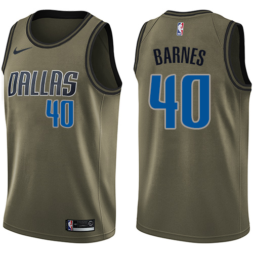Dallas Mavericks #40 Harrison Barnes Green Salute to Service Youth Swingman Jersey Youth