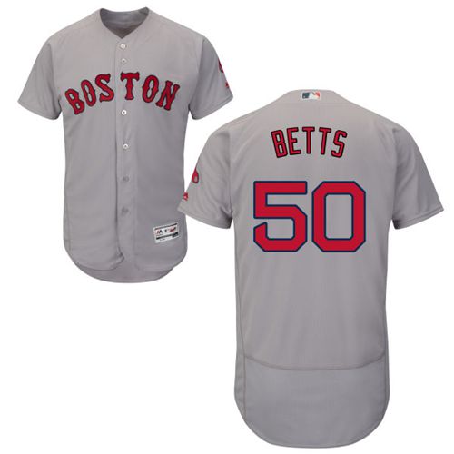 Boston Red Sox #50 Mookie Betts Grey Flexbase Authentic Collection Stitched Jersey Men's