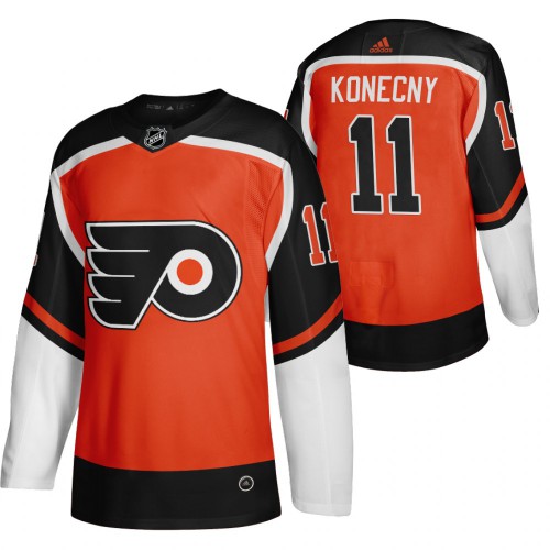 Philadelphia Philadelphia Flyers #11 Travis Konecny Orange Men's Adidas 2020-21 Reverse Retro Alternate Jersey Men's