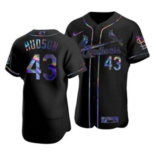St. Louis St.Louis Cardinals #43 Dakota Hudson Men's Iridescent Holographic Collection Jersey - Black Men's