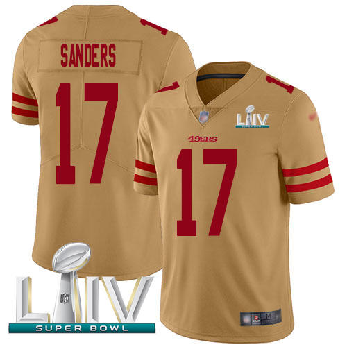 San Francisco 49ers #17 Emmanuel Sanders Gold Super Bowl LIV 2020 Men's Stitched Limited Inverted Legend Jersey Men's