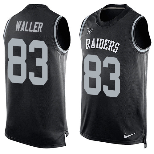Raiders #83 Darren Waller Black Team Color Men's Stitched Limited Tank Top Jersey