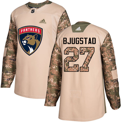 Adidas Florida Panthers #27 Nick Bjugstad Camo Authentic 2017 Veterans Day Stitched Jersey Men's
